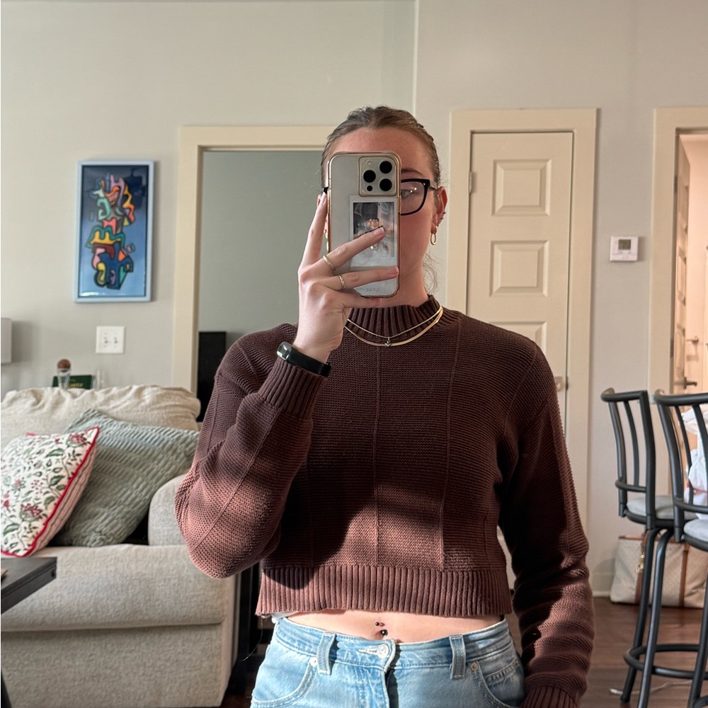 Brown Cropped Sweater